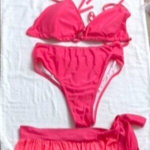 Hot Pink 3-Piece Swimsuit Set - Size Medium